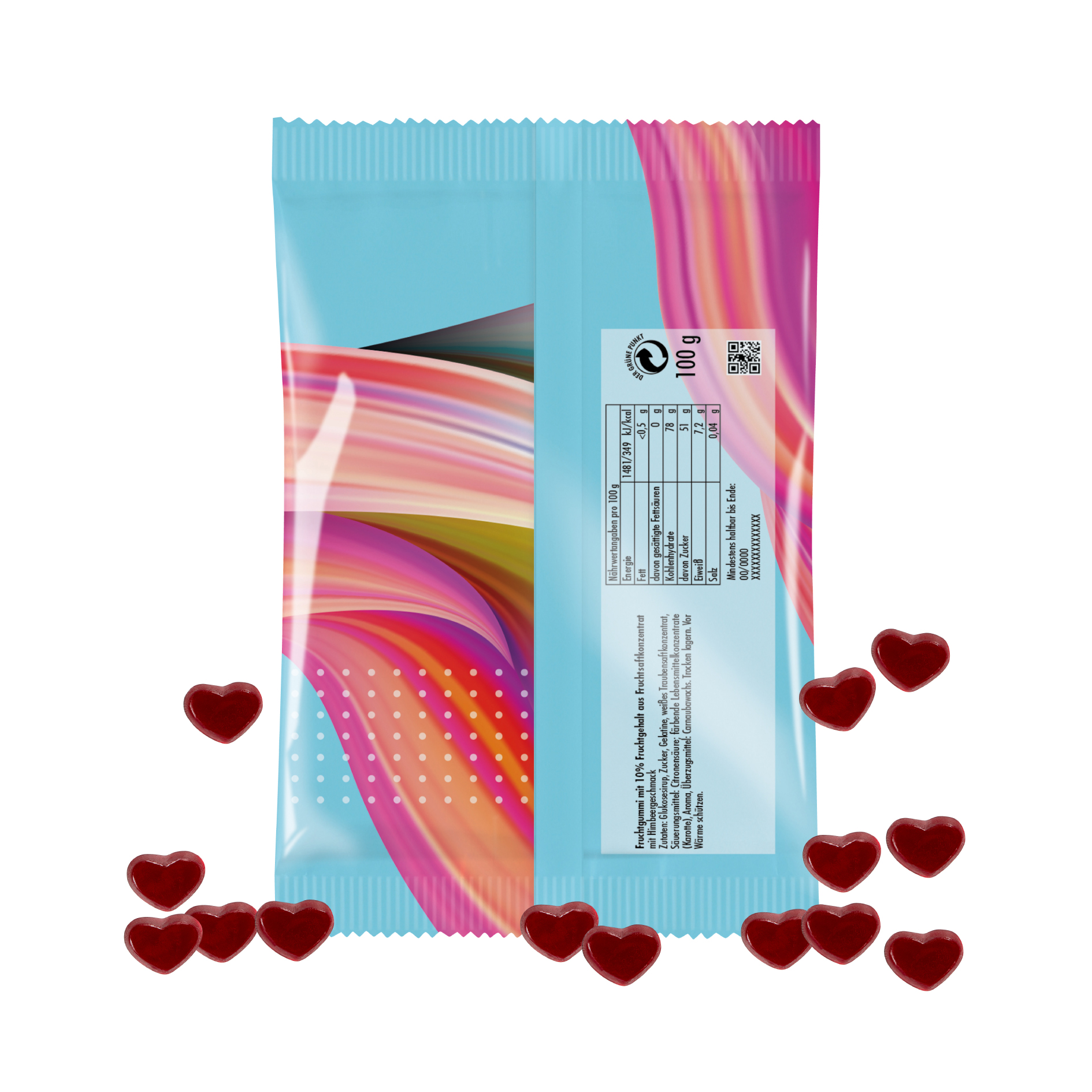 Fruchtgummi Herzen 100 g